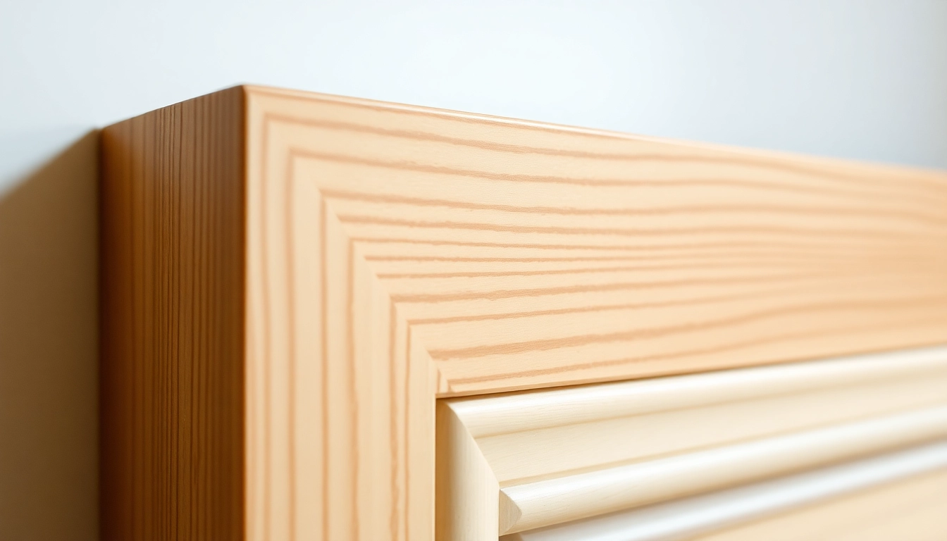 Finish trim installation showcasing precise craftsmanship and smooth surface for a polished look in interior design.