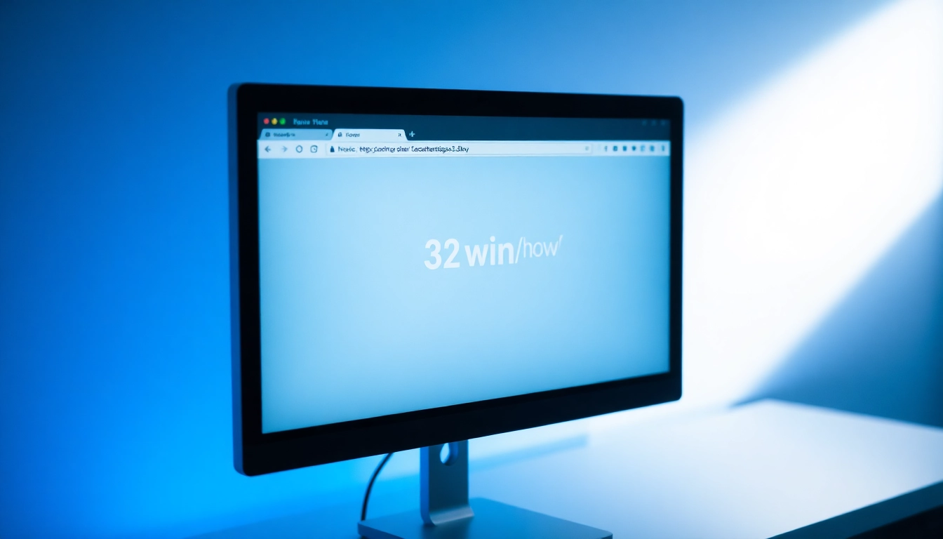 The https://32win.show/ website displayed on a modern screen, showcasing Windows application features in a clear, accessible interface, emphasizing usability and tech focus for professionals.
